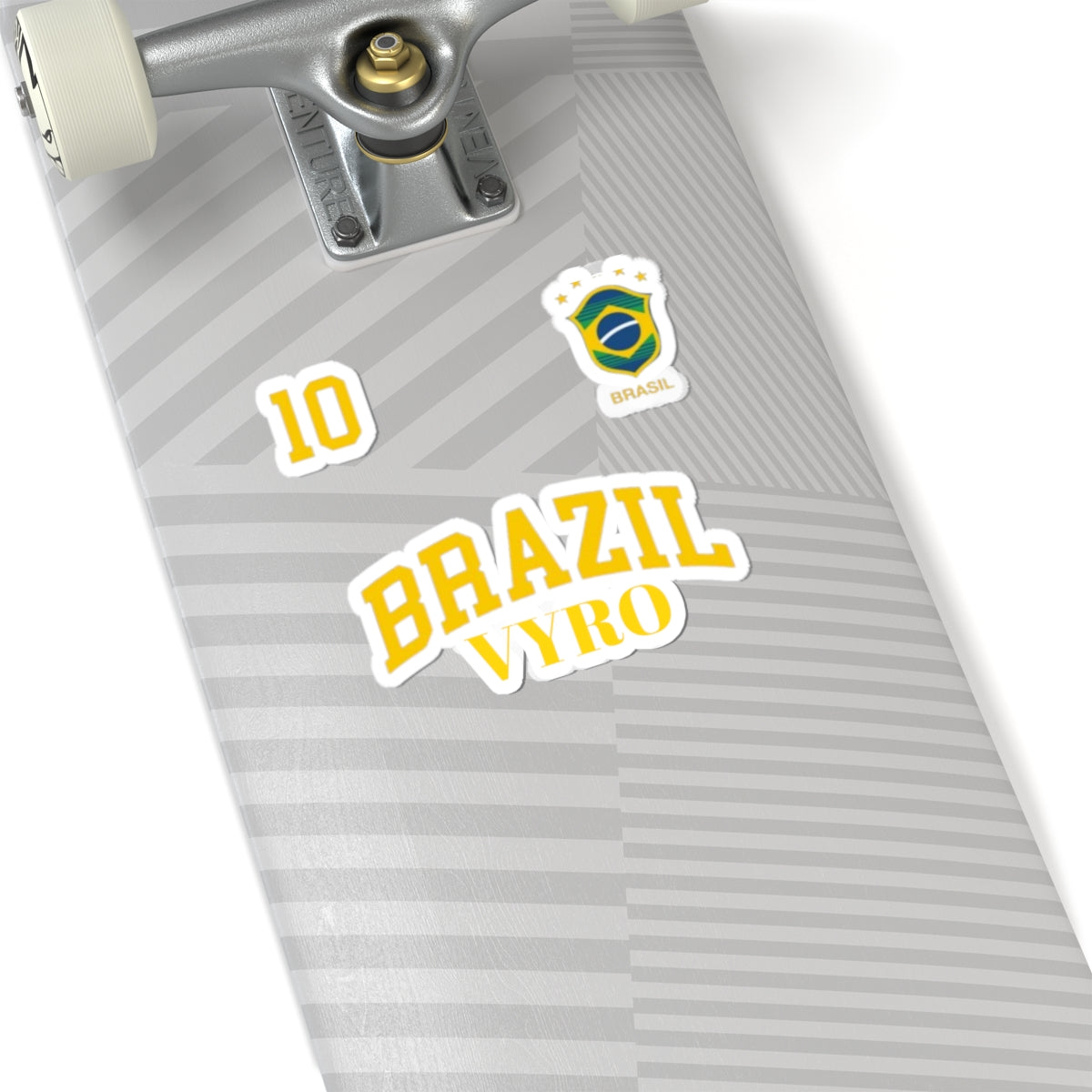 Brazil Soccer Sticker Pack — Brazil Crest, Number 10 & 'Brazil Vyro' Kiss-Cut Stickers