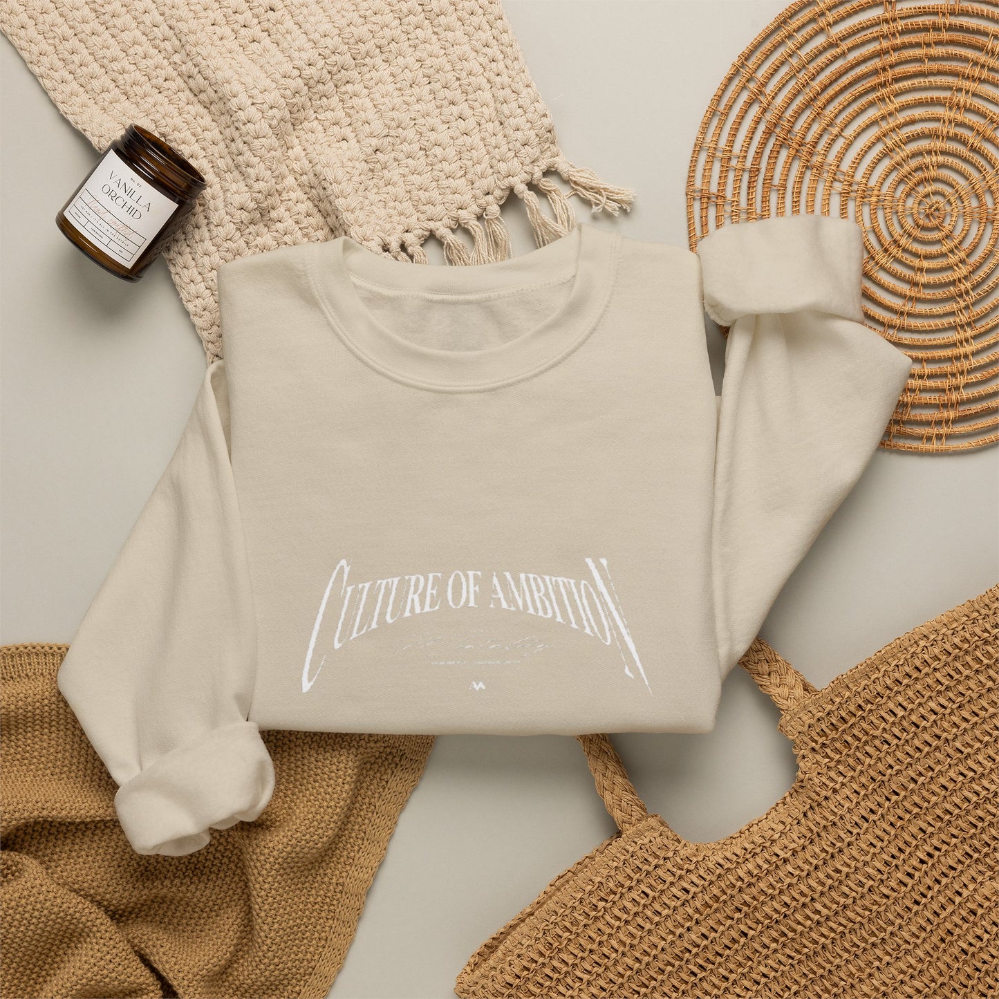 Classic White Crewneck Sweatshirt - Minimalist Blank Pullover