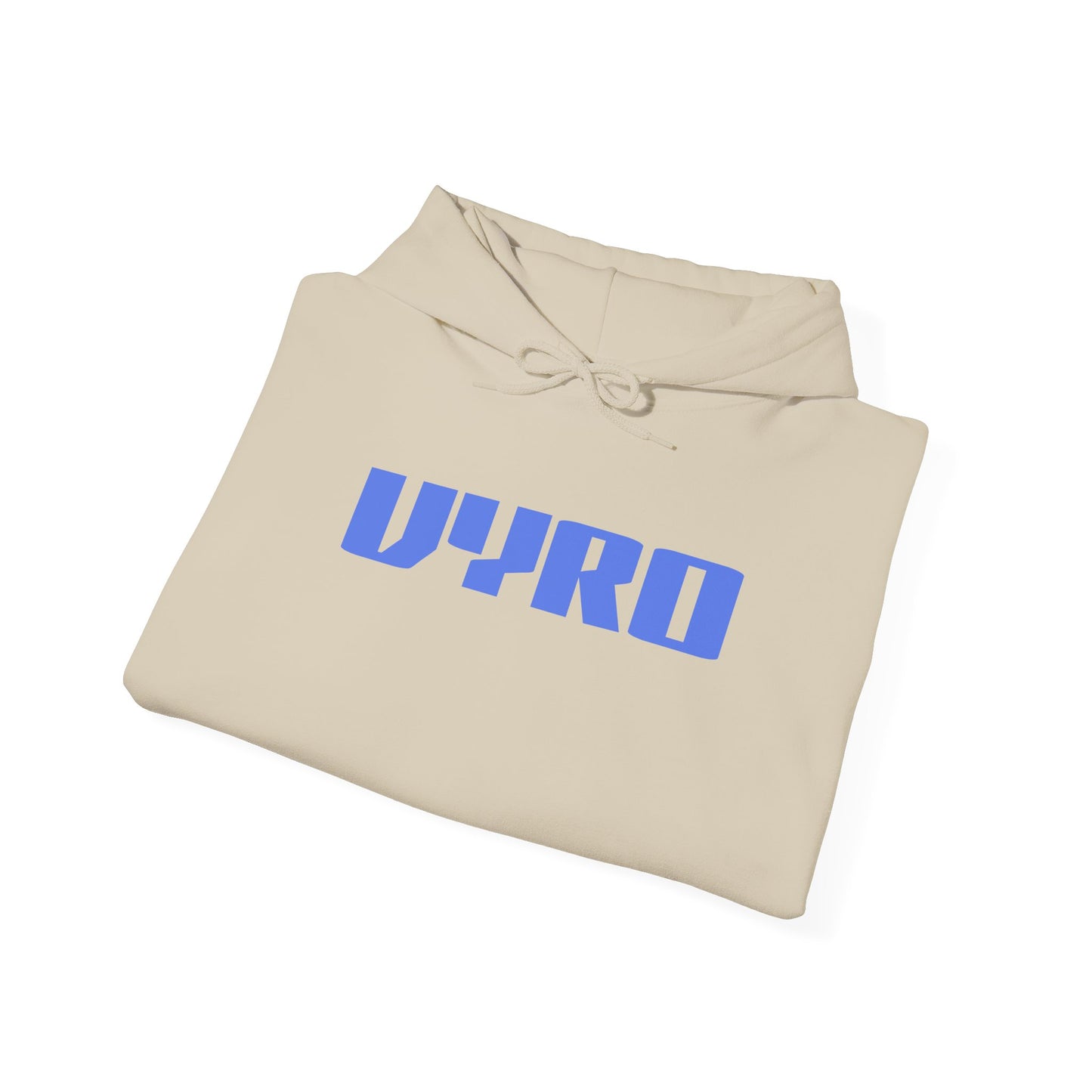 Vyro Logo Hoodie — Minimal Retro Blue Logo Pullover
