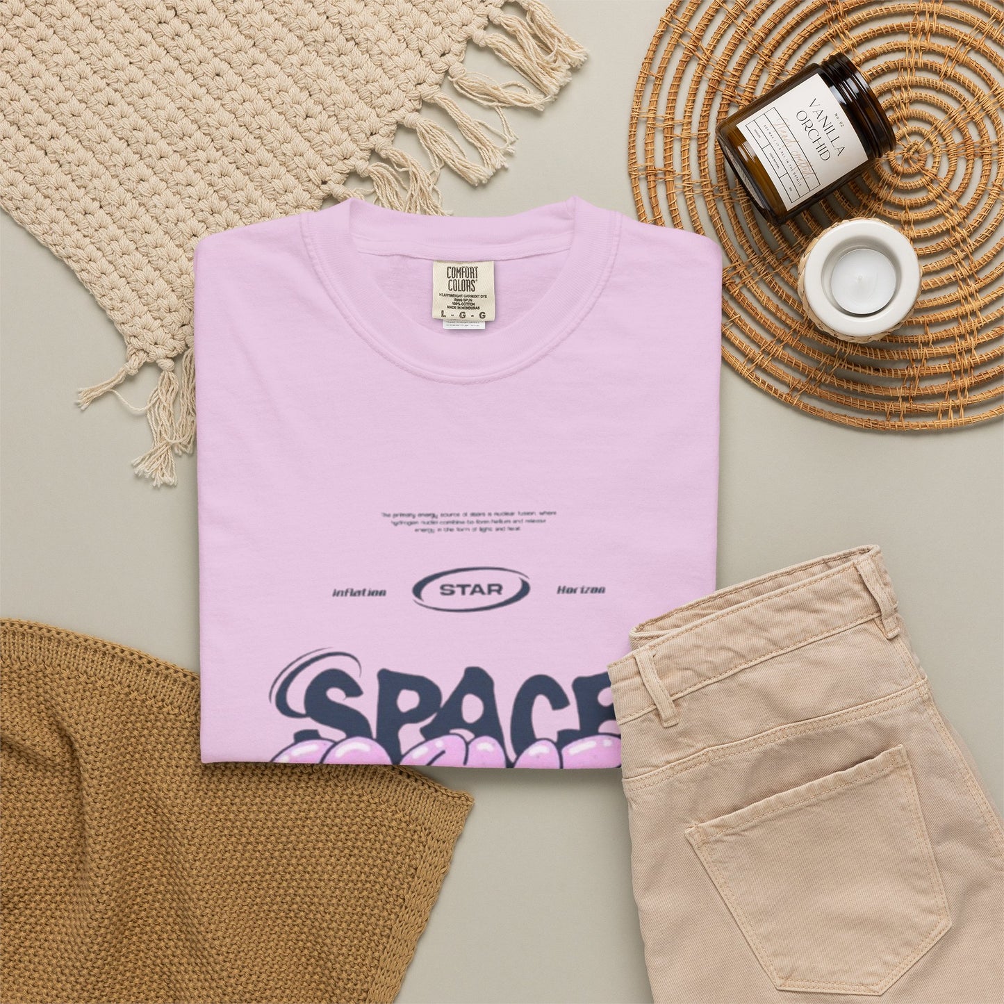 Space Cadet Graphic Tee — "Space Brgrll" Pink Bubble Letter Design