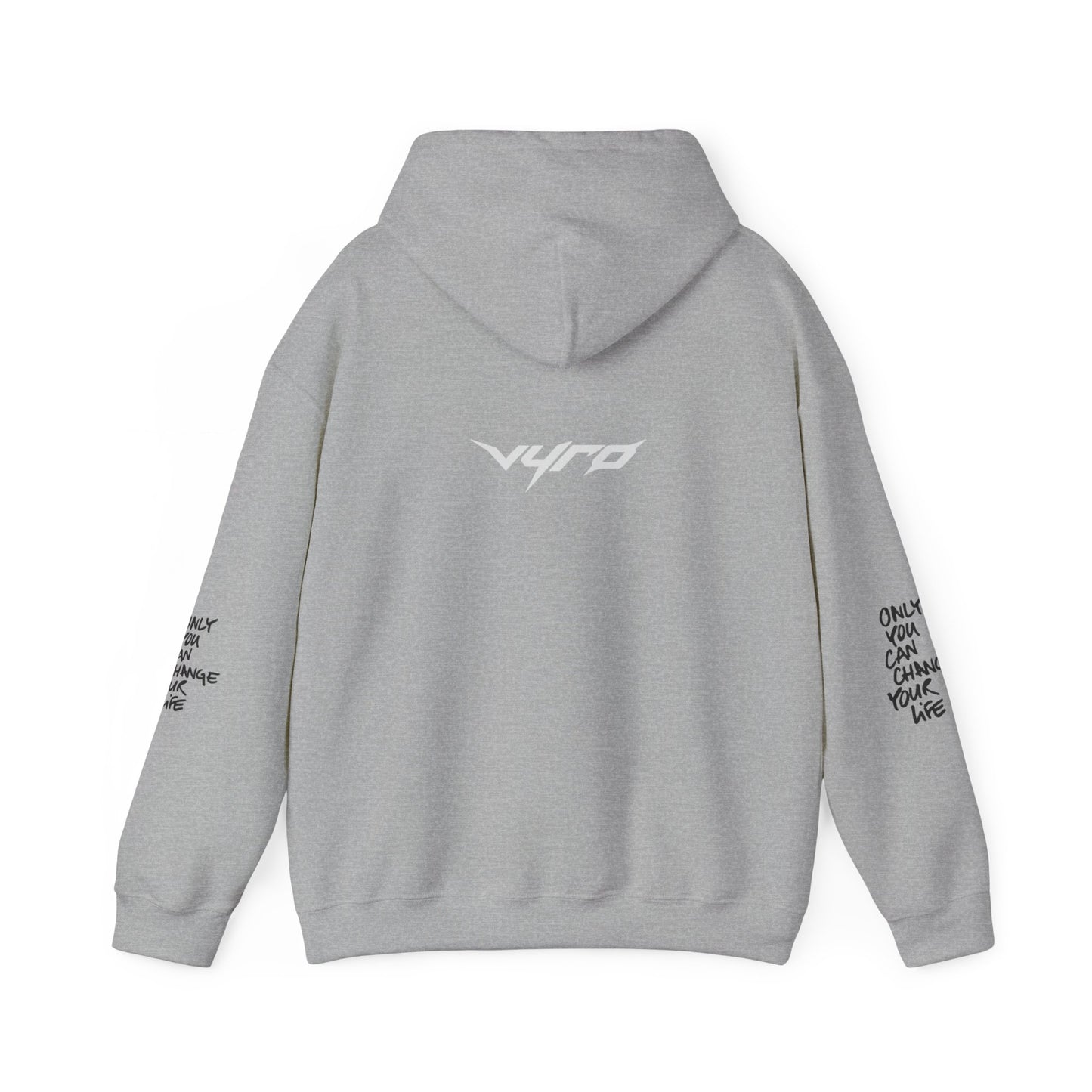 Go Work Hoodie — Motivational Minimalist Hooded Sweatshirt with Sleeve Text