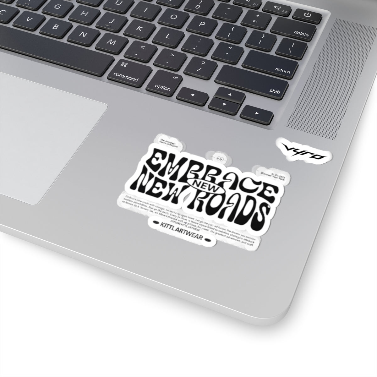 Embrace New Roads Kiss-Cut Sticker — Retro Psychedelic Travel Decal