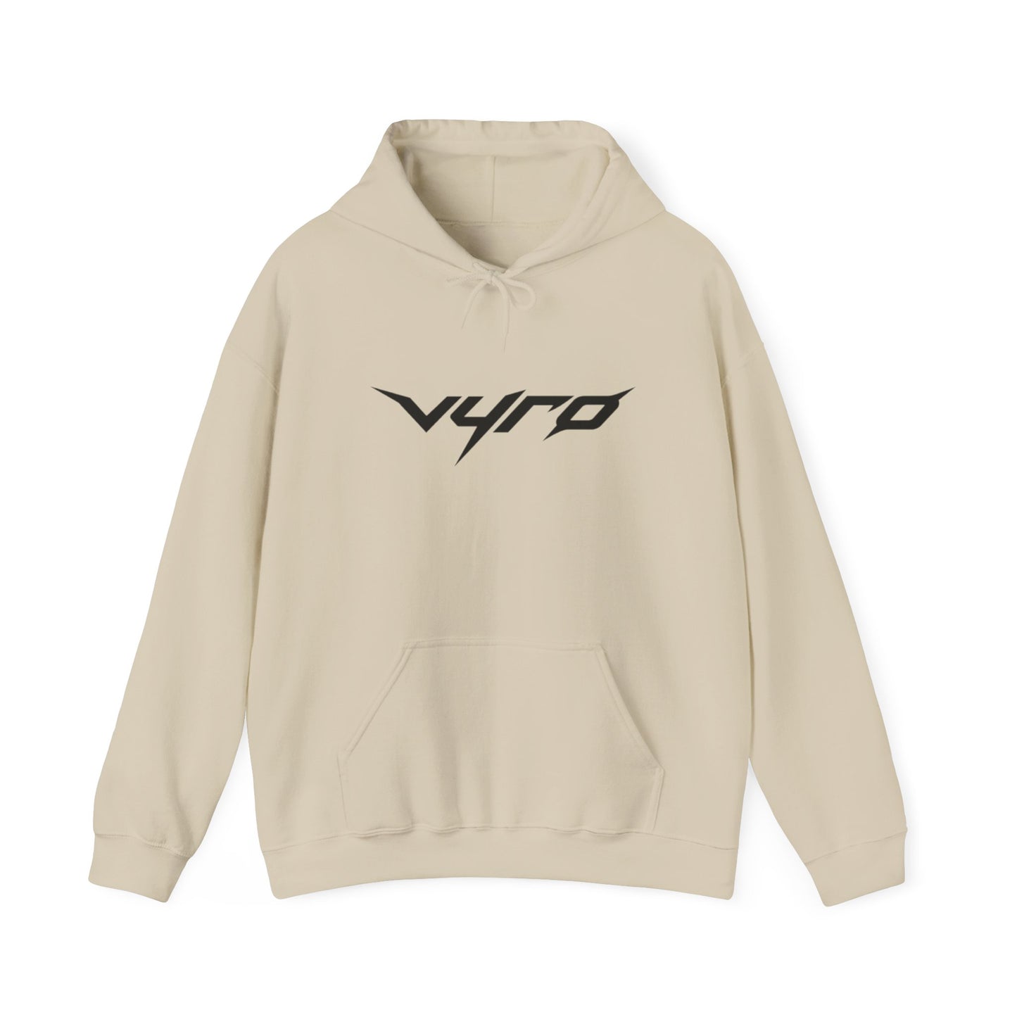 VYRO Logo Hoodie with Retro White Rally Car Graphic — Streetwear Racing Pullover