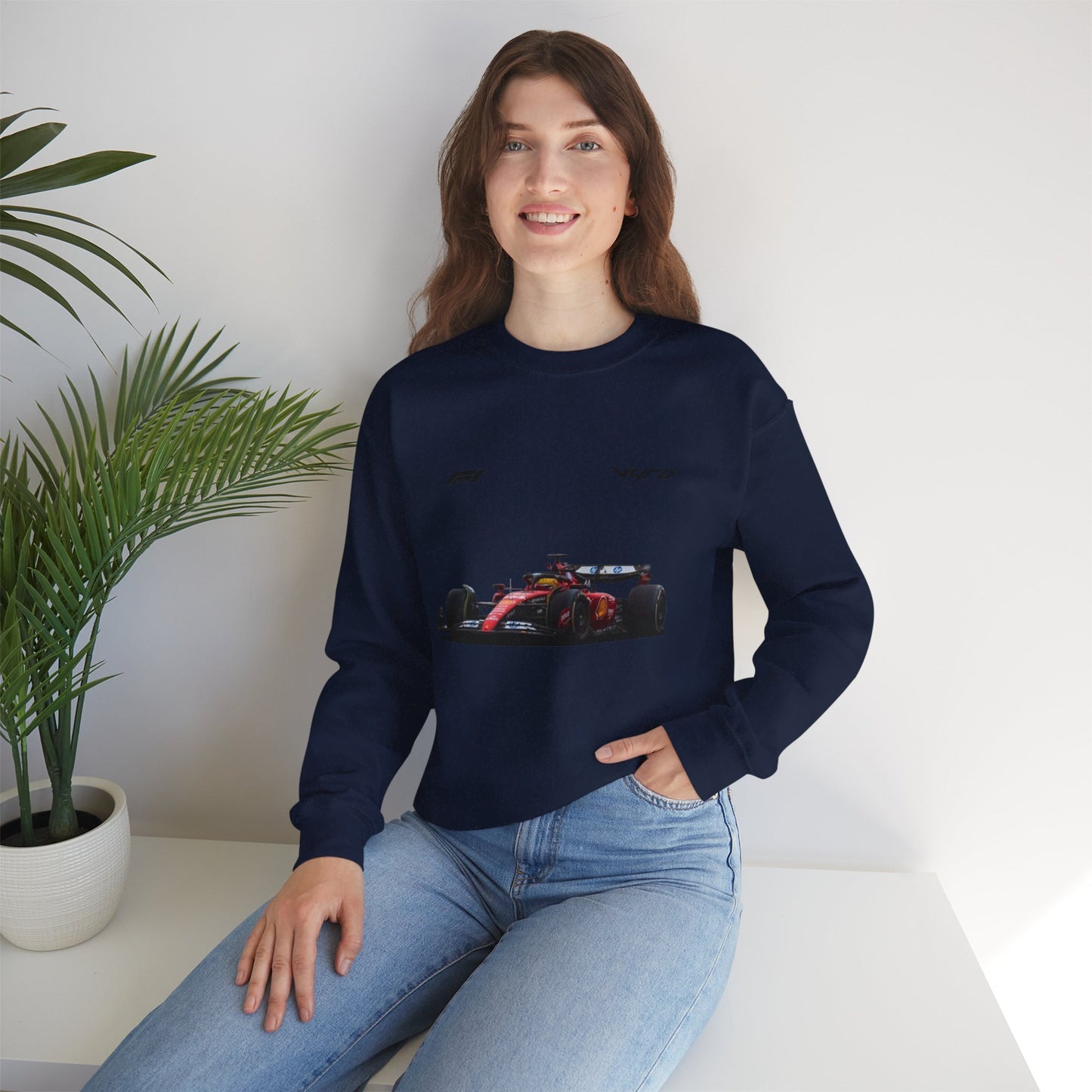 Racing Car Crewneck Sweatshirt — Red Formula 1 Graphic