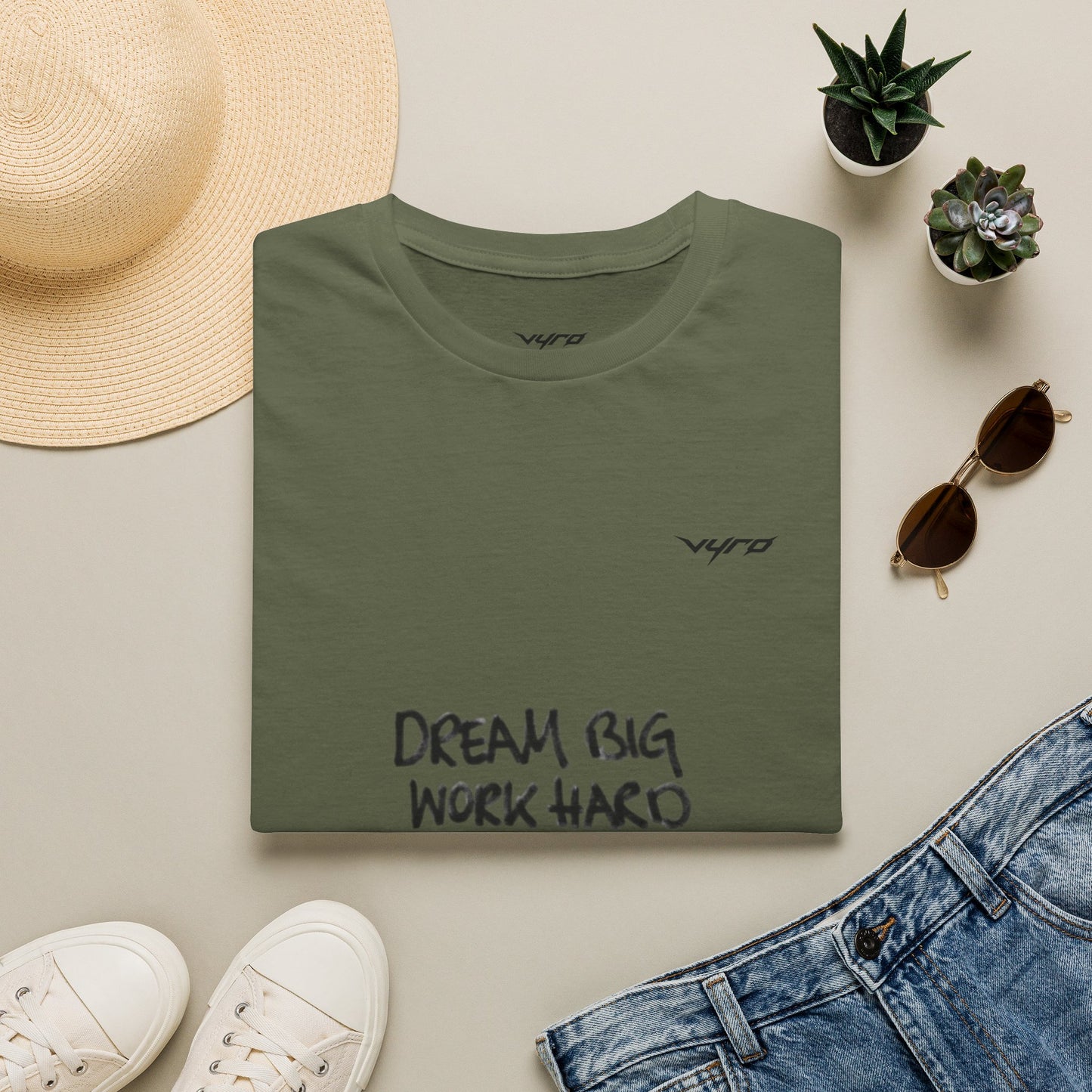 Minimalist Black Tee with Subtle Raised Typography — Casual Everyday T-Shirt