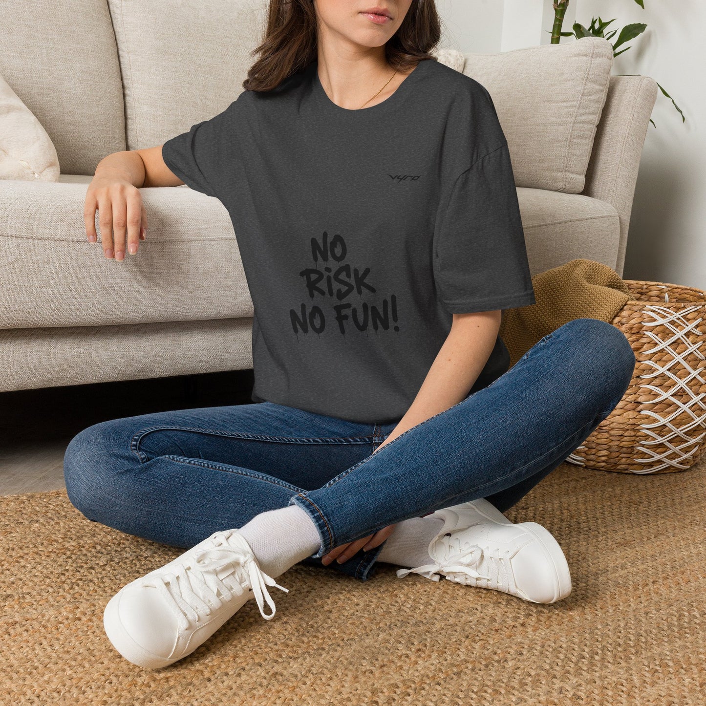 No Risk No Fun T‑Shirt — Bold Casual Graphic Tee for Adventurers