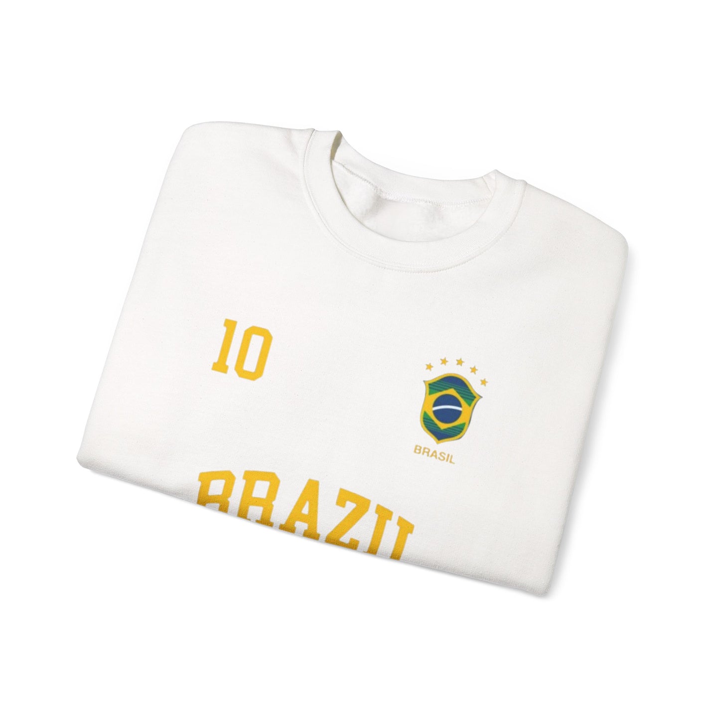 Brazil Soccer Crewneck Sweatshirt — '10' Crest Football Pullover