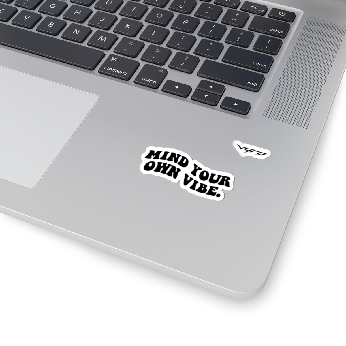 Mind Your Own Vibe Sticker — Retro Black & White Kiss-Cut Decal