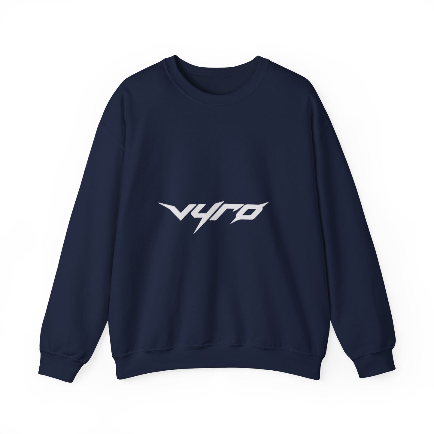 Minimal White Crewneck Sweatshirt — Subtle Center Logo