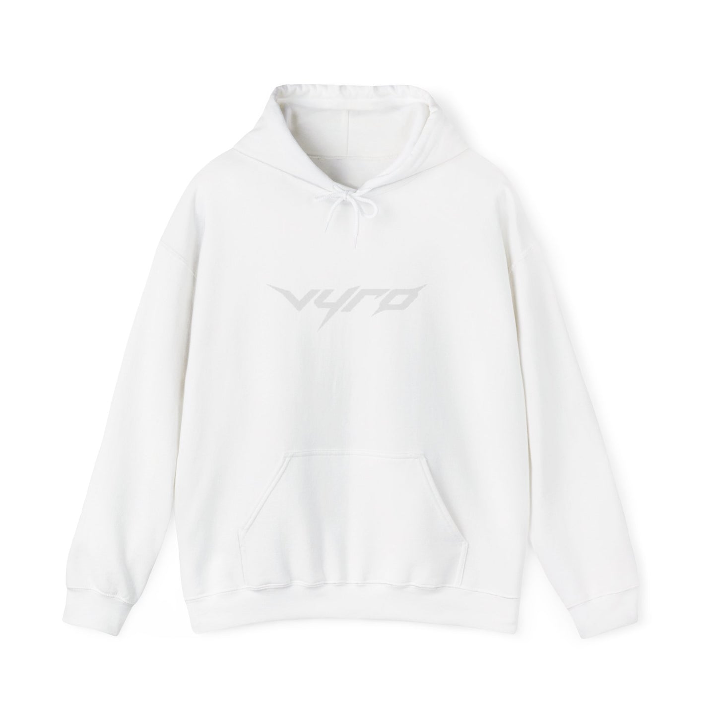 Minimalist VYRD Logo Hoodie — White Streetwear Pullover