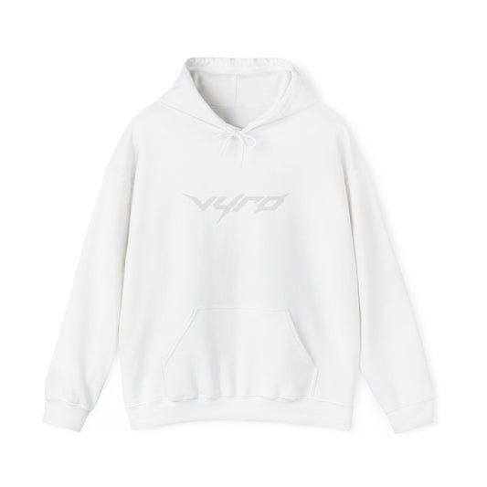 Minimalist VYRD Logo Hoodie — White Streetwear Pullover