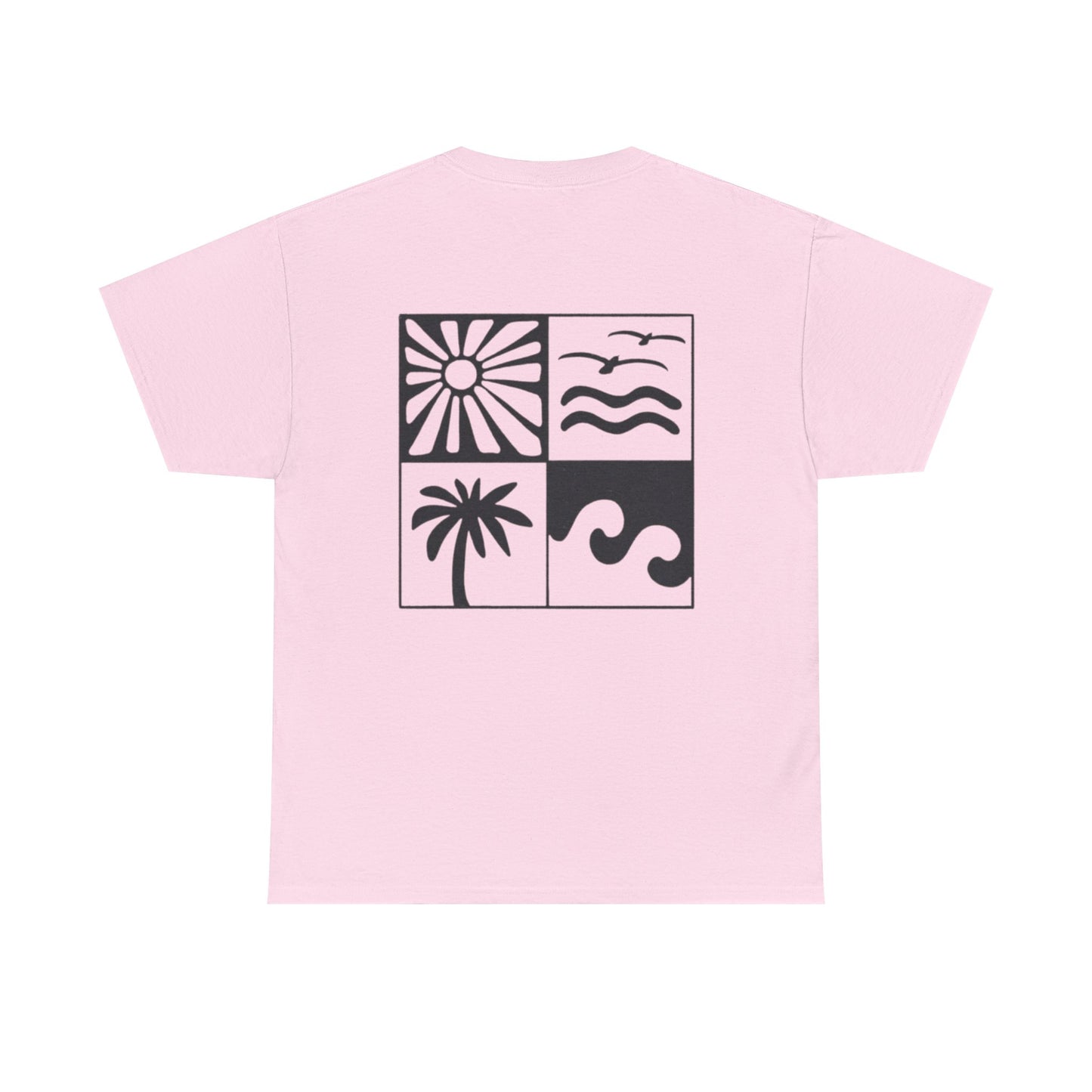 Summer Vibes Graphic Tee — 'Vyro' Logo & Beach Icon Back