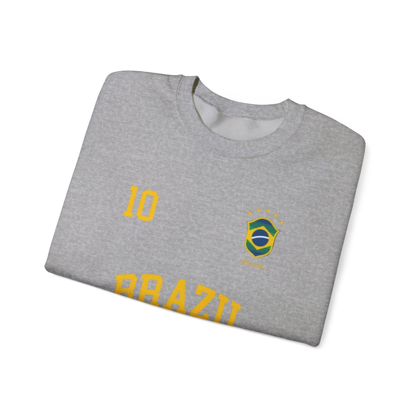 Brazil Soccer Crewneck Sweatshirt — '10' Crest Football Pullover