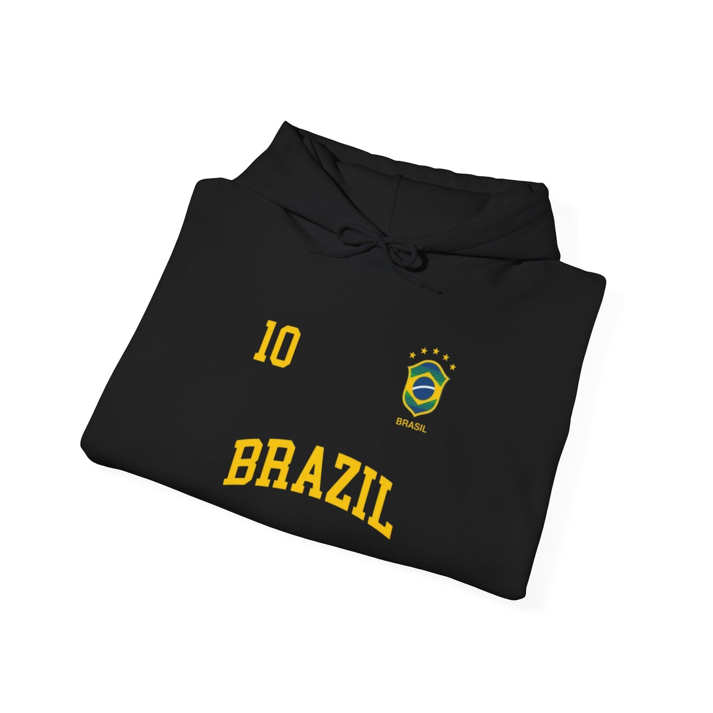 Brazil Crest Hoodie — Vintage Yellow Brazil Football Crest Pullover