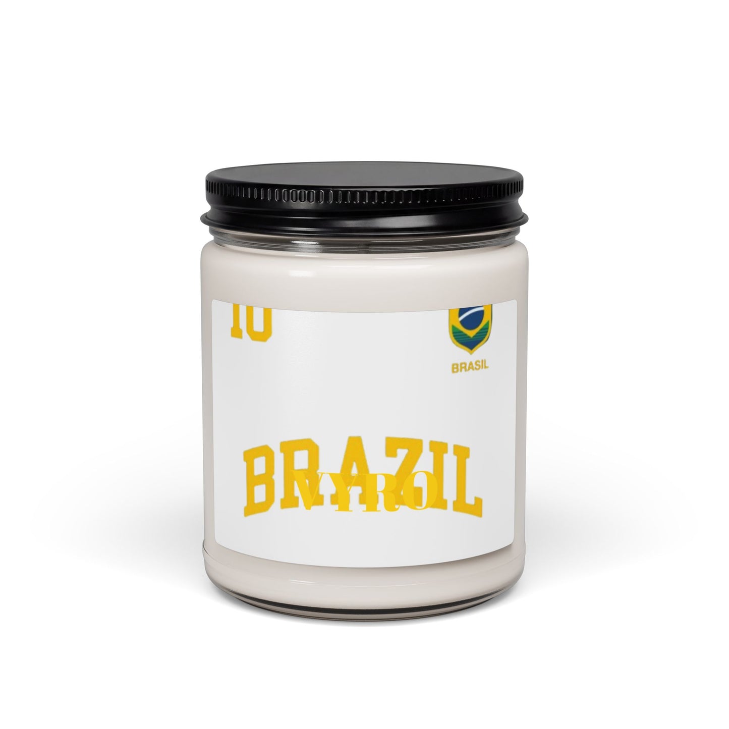 Brazil Soy Candle — 9oz Scented Jar (Soccer Team Pride)