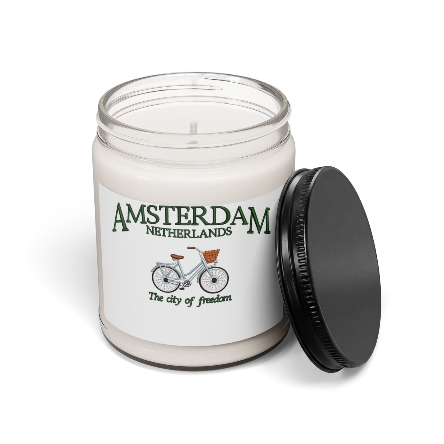 Amsterdam Bicycle Scented Soy Candle — 9oz Travel Candle, "The City of Freedom"