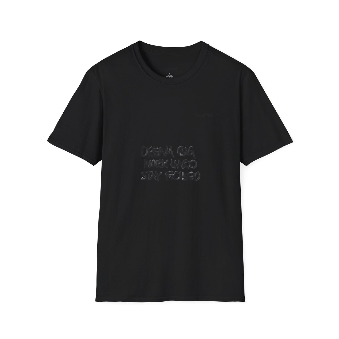 Minimalist Black Tee with Subtle Raised Typography — Casual Everyday T-Shirt