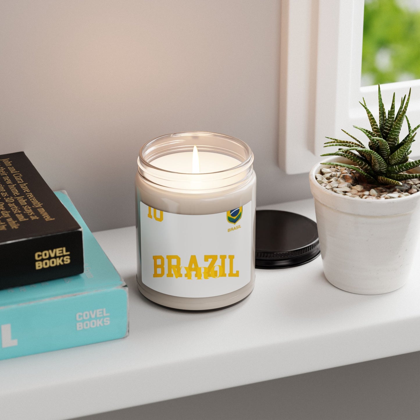 Brazil Soy Candle — 9oz Scented Jar (Soccer Team Pride)