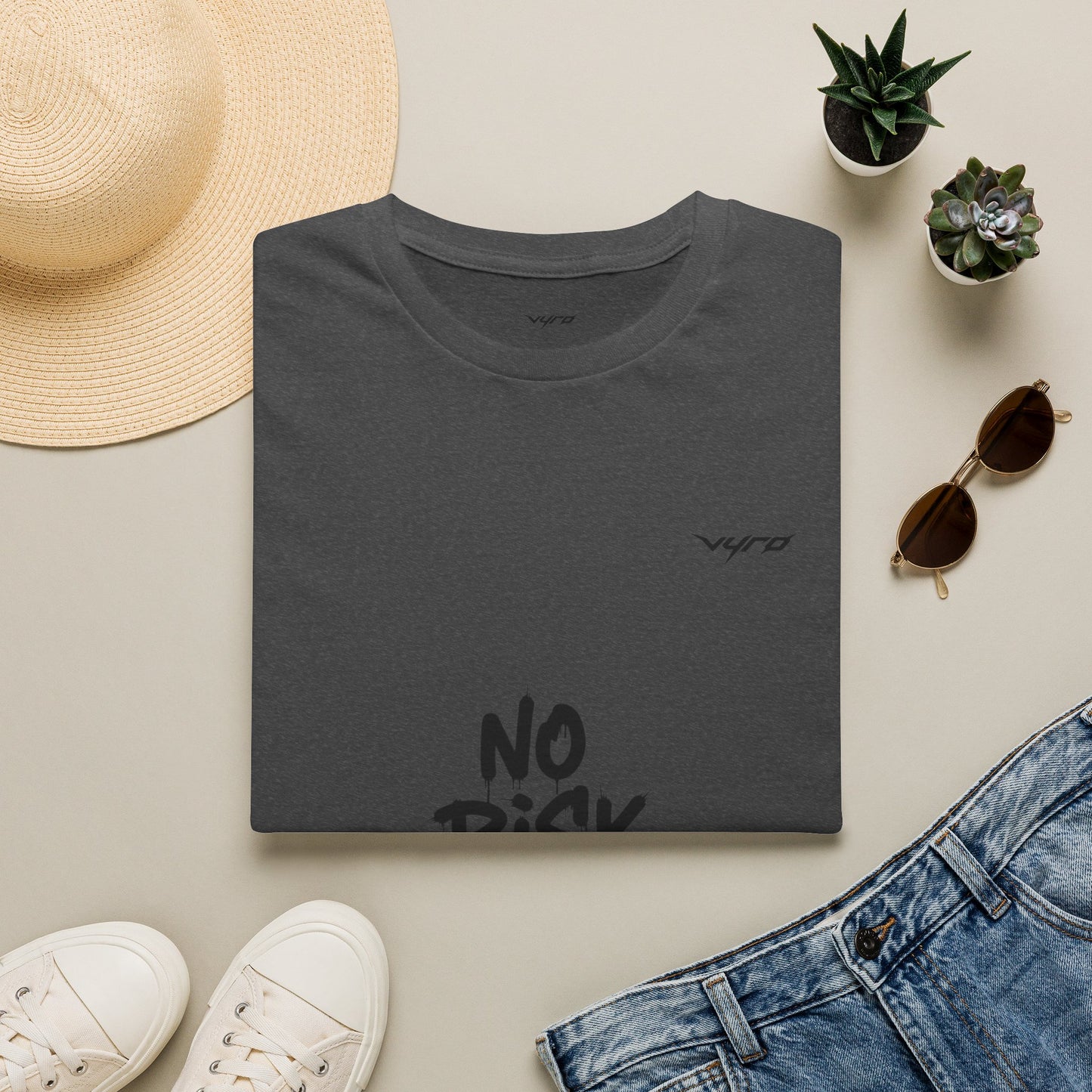 No Risk No Fun T‑Shirt — Bold Casual Graphic Tee for Adventurers