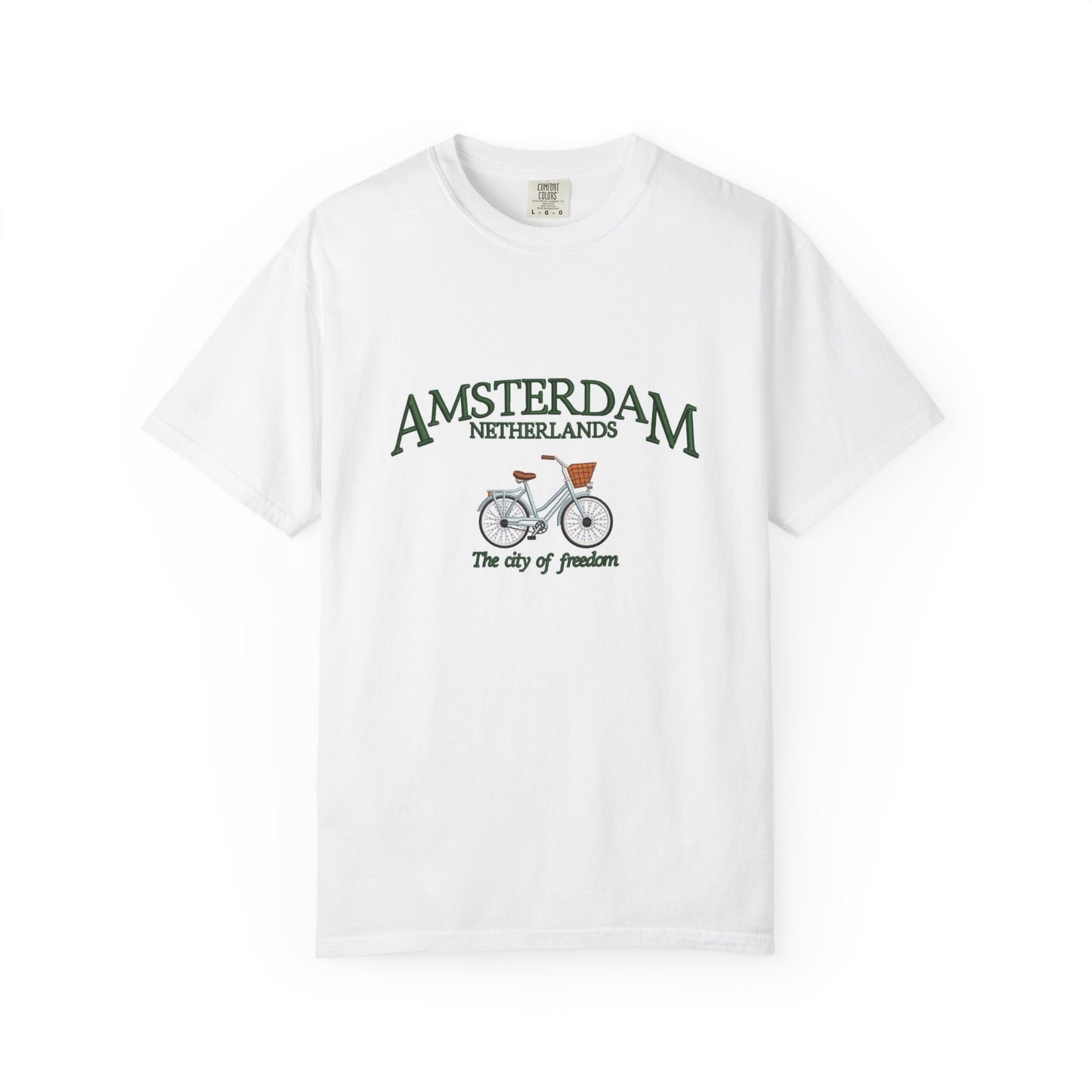 Amsterdam Bicycle Graphic T-Shirt — 'The City of Freedom' Vintage Travel Tee