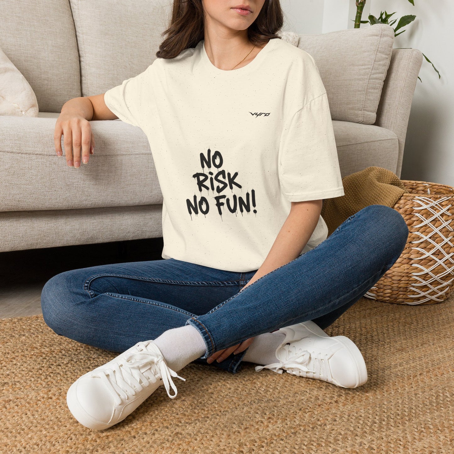 No Risk No Fun T‑Shirt — Bold Casual Graphic Tee for Adventurers