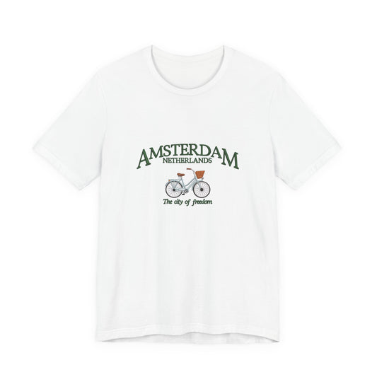 Amsterdam Bicycle Tee – Vintage 'The City of Freedom' Netherlands Shirt