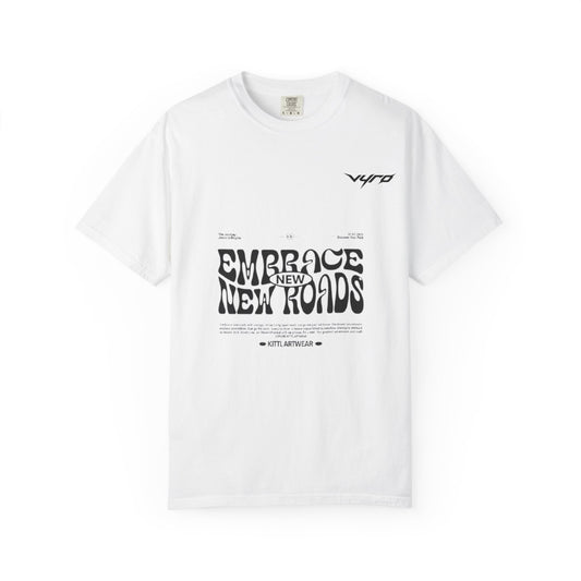 Graphic T-Shirt — "Embrace New Roads" Vintage Western Rider Tee