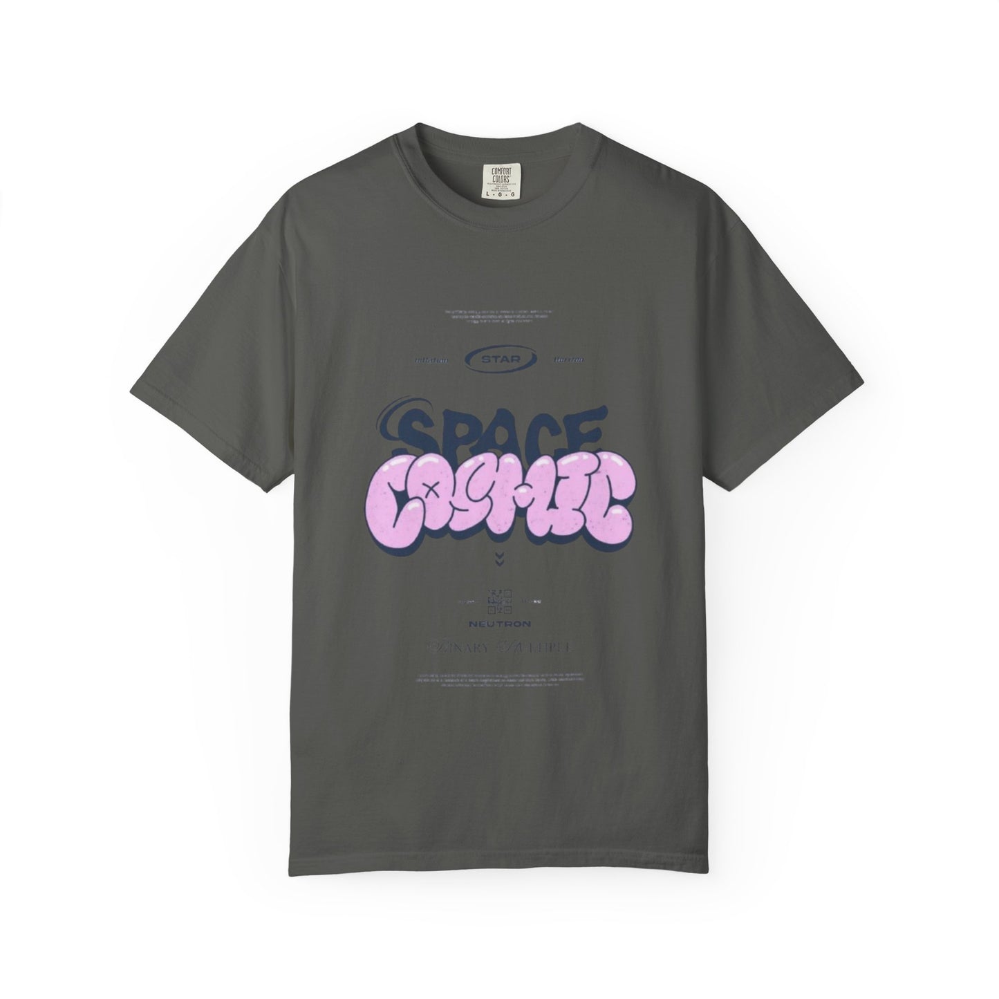 Space Cadet Graphic Tee — "Space Brgrll" Pink Bubble Letter Design