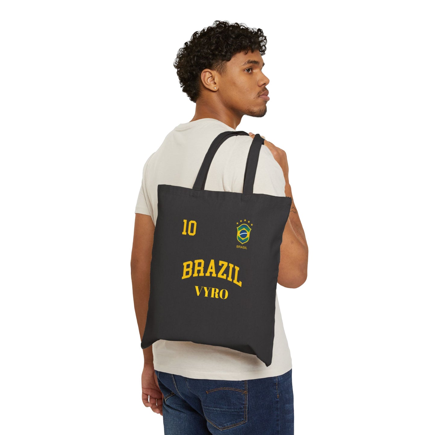 Brazil Soccer Tote Bag – ’10’ Canvas Shopper with Brazil Crest