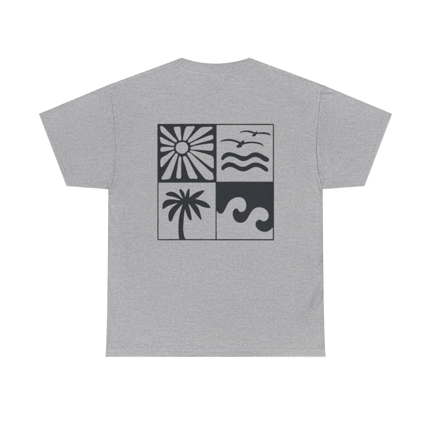 Summer Vibes Graphic Tee — 'Vyro' Logo & Beach Icon Back