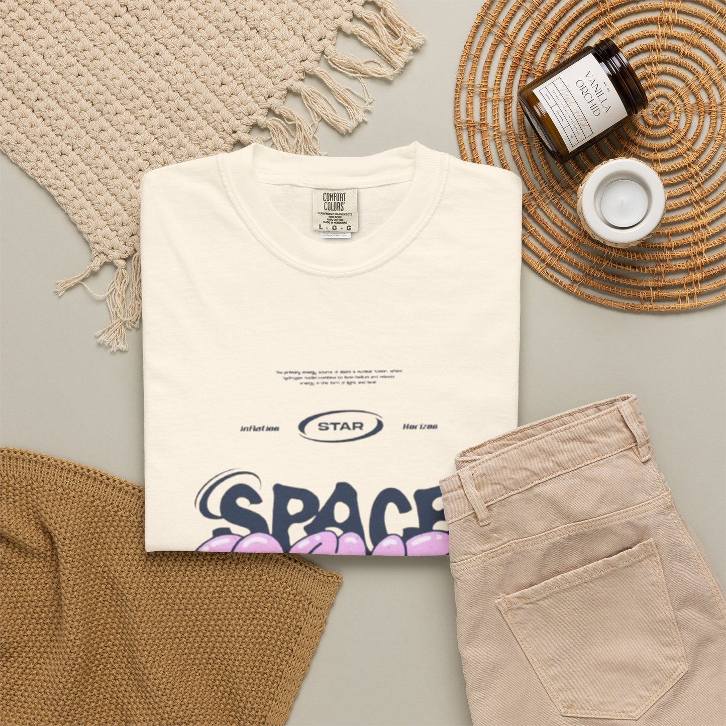 Space Cadet Graphic Tee — "Space Brgrll" Pink Bubble Letter Design