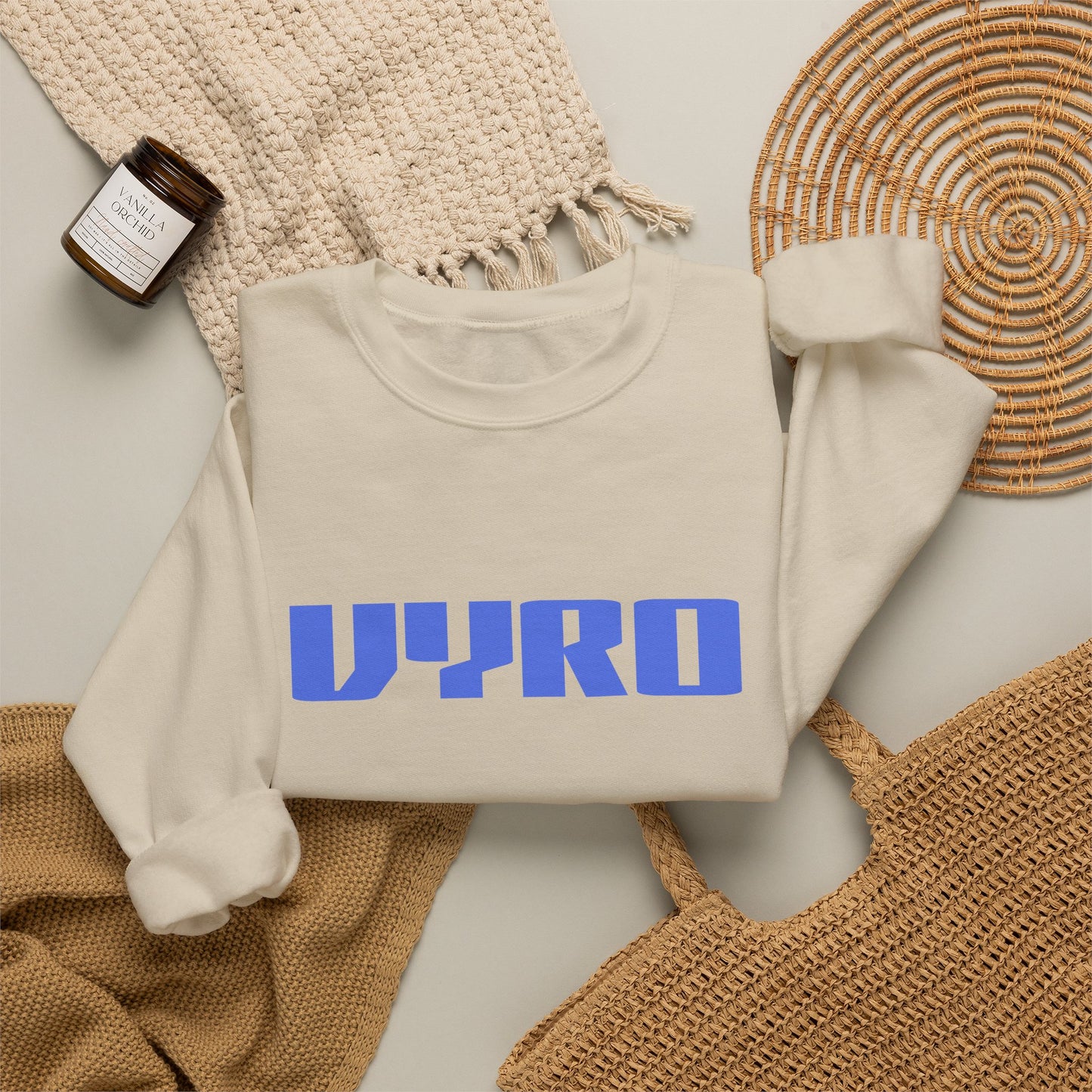 Vyro Logo Sweatshirt — Minimal White Crewneck