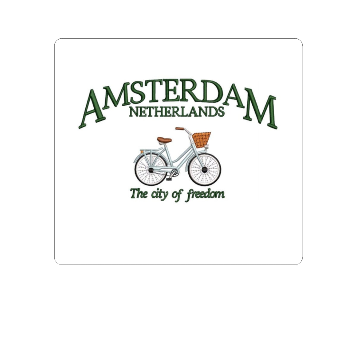 Amsterdam Bicycle Sticker — "The City of Freedom" Travel Decal