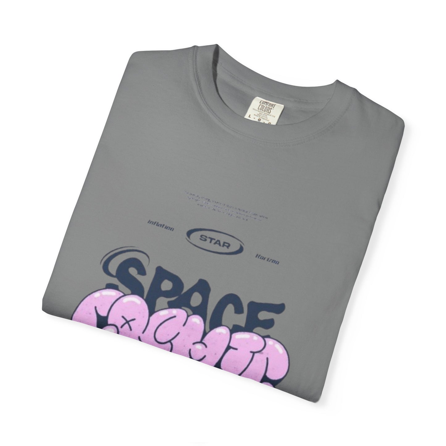 Space Cadet Graphic Tee — "Space Brgrll" Pink Bubble Letter Design